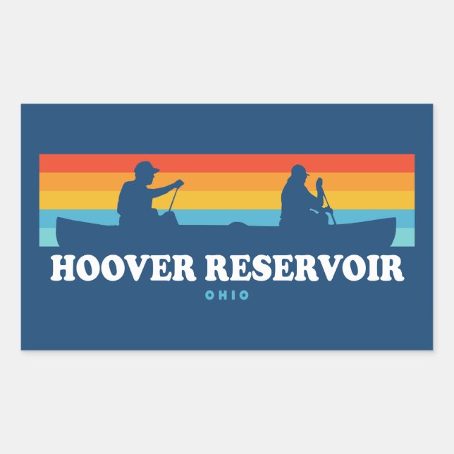 Adesivo Retangular Hoover Reservoir Ohio Canoe (Frente)