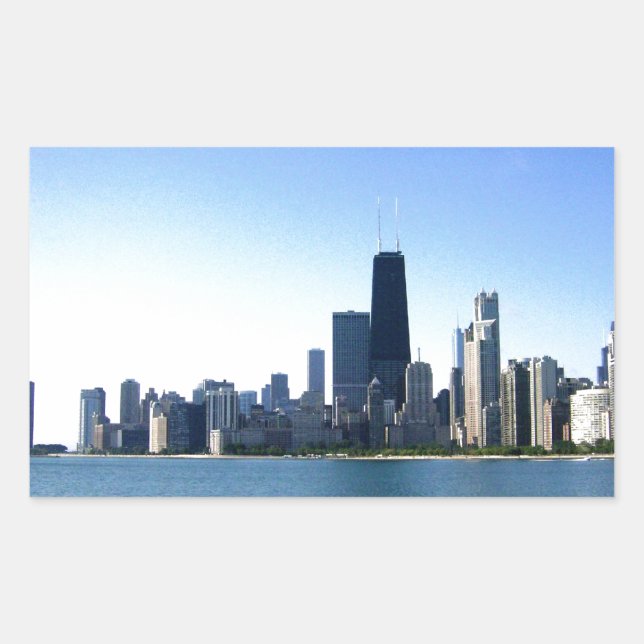 Adesivo Retangular Horizonte de Chicago (Frente)