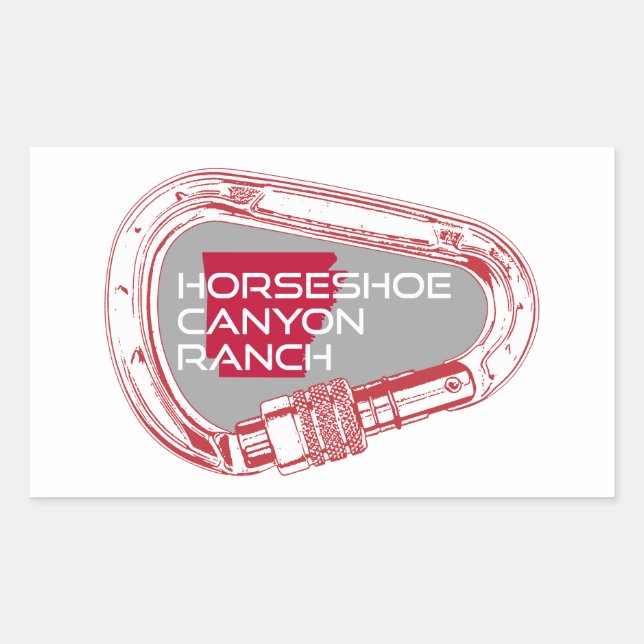 Adesivo Retangular Horsferes Canyon Ranch Arkansas Subindo Carabiner (Frente)