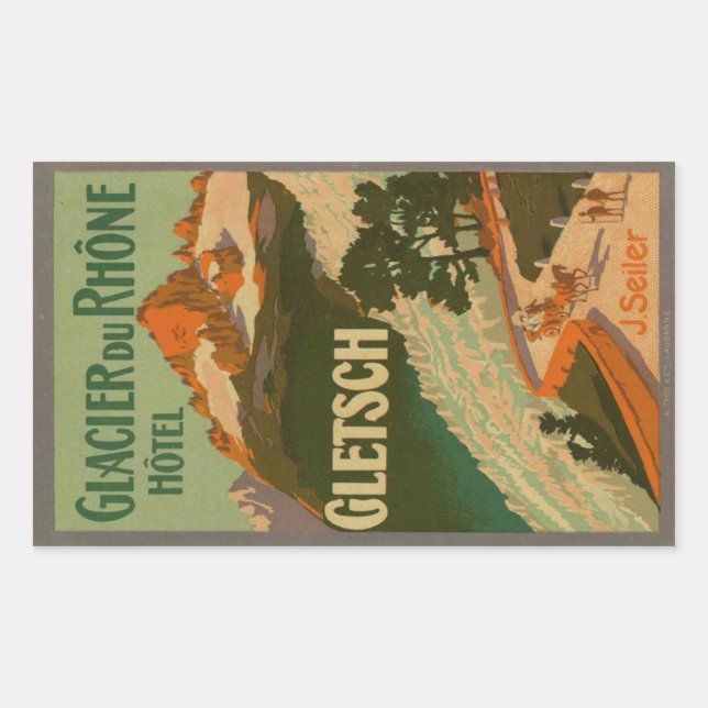 Adesivo Retangular Hotel Glacier du Rhône (Frente)