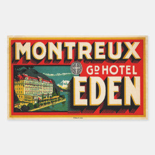 Adesivo Retangular Hotel grande Eden (Montreux France)