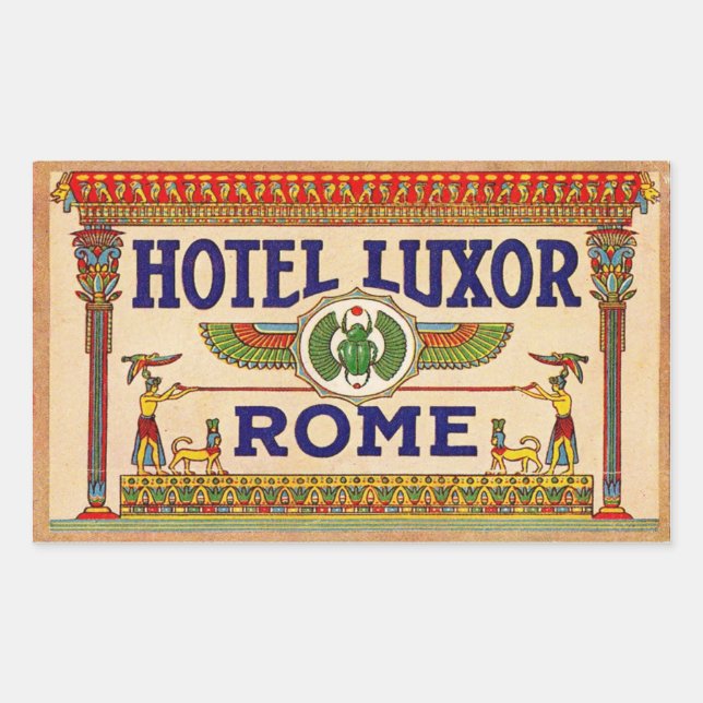 Adesivo Retangular Hotel Luxor (Roma) (Frente)