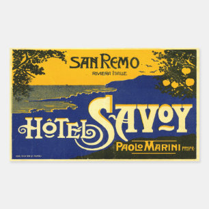 Adesivo Retangular Hotel Savoy (San Remo Itália)