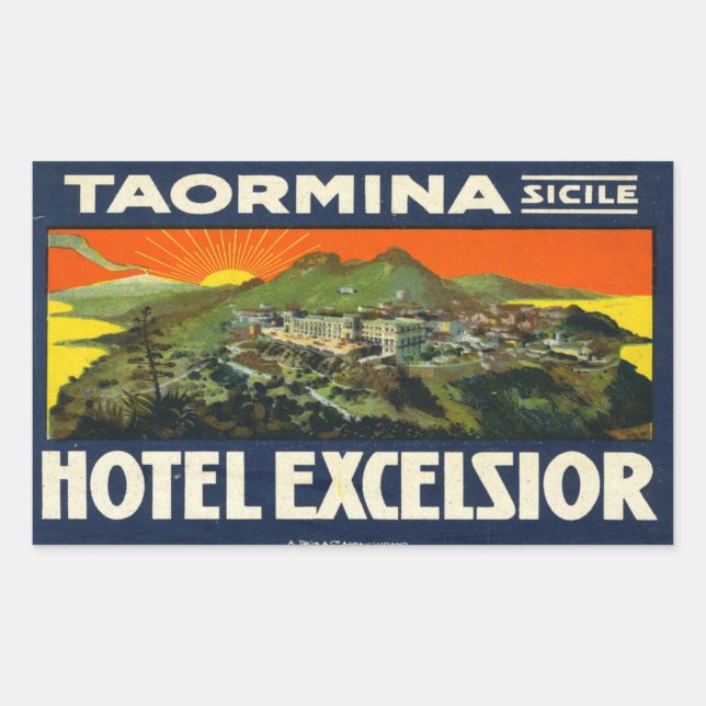 Adesivo Retangular Hotel Taorimina Sicily Excelsior (Frente)