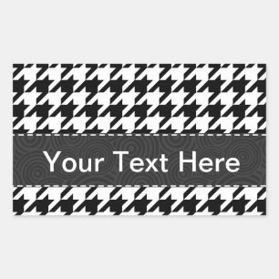 Adesivo Retangular Houndstooth preto & branco