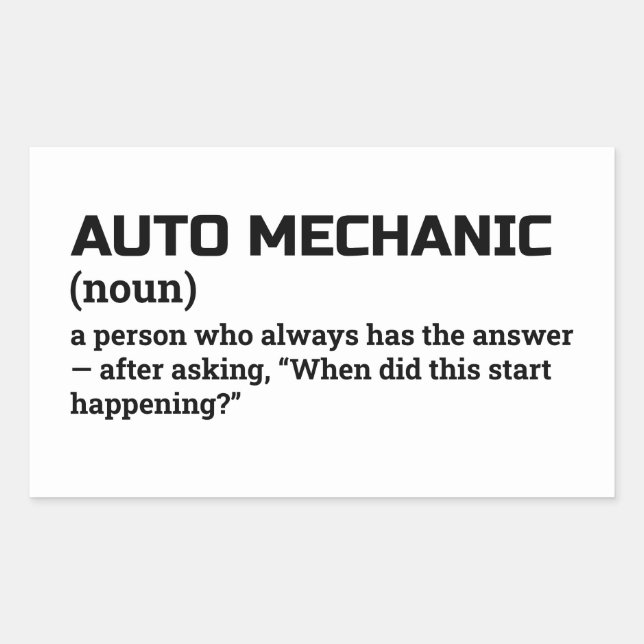Adesivo Retangular Humor de Definição Mecânica Automática (Frente)