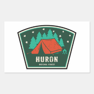 Adesivo Retangular Huron National Forest Camping