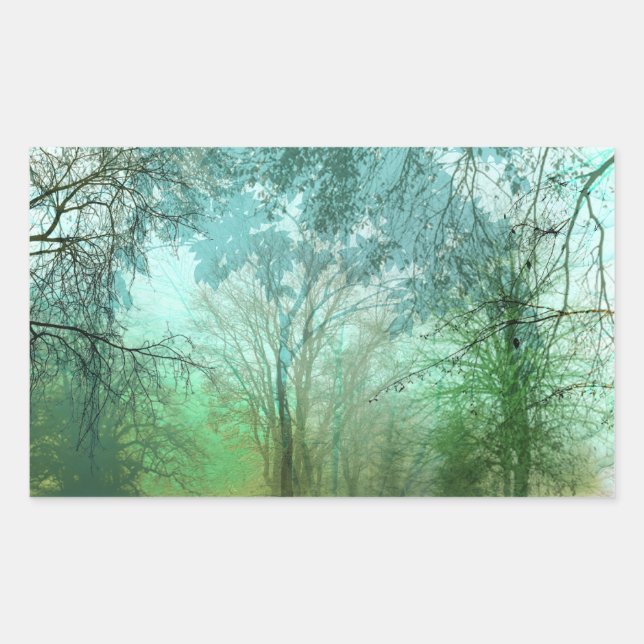 ADESIVO RETANGULAR HYDE PARK FOG EM VERDES EMERALDES ELEGANTES (Frente)
