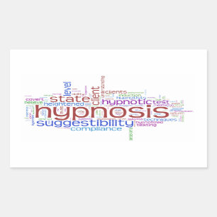 Adesivo Retangular Hypnosis Works Word Art Sticker - Fundo Branco