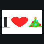 Adesivo Retangular I Heart Christmas Sticker<br><div class="desc">Sticker diz "I Heart Christmas" (Natal no coração) escrito com um ícone de coração e uma árvore de Natal.</div>