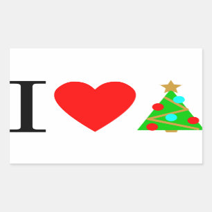 Adesivo Retangular I Heart Christmas Sticker