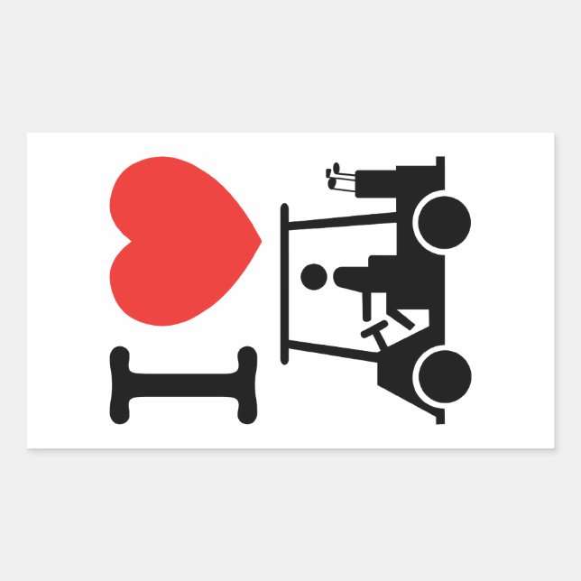 Adesivo Retangular I Heart (Love) Golf Cart (Frente)