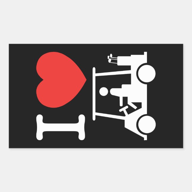 Adesivo Retangular I Heart (Love) Golf Cart (Frente)