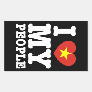 Adesivo Retangular I Heart (Love) My Viet Pessoas