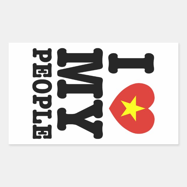 Adesivo Retangular I Heart (Love) My Viet Pessoas (Frente)