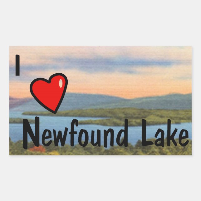 Adesivo Retangular I Heart Newfound Lake (Frente)