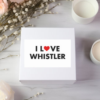 Adesivo Retangular I Heart Whistler I Love Whistler Modern Text