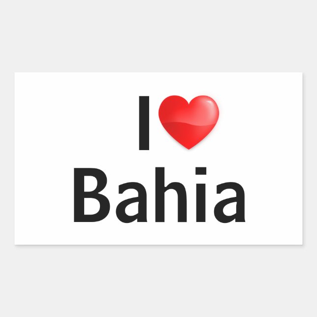 Adesivo Retangular I love Bahia (Frente)
