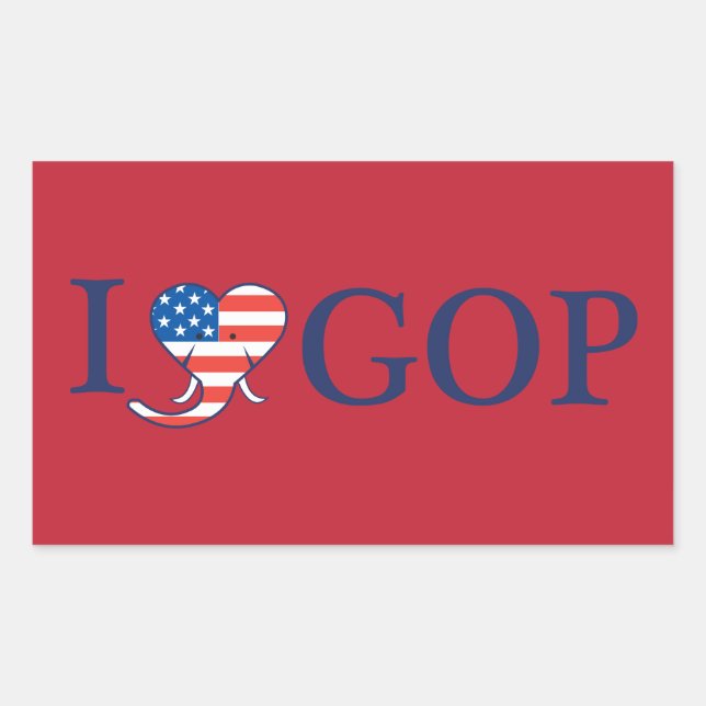 Adesivo Retangular "I Love GOP" Retângulo Stickers (Frente)