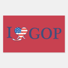 Adesivo Retangular "I Love GOP" Retângulo Stickers