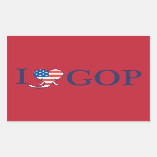 Adesivo Retangular "I Love GOP" Retângulo Stickers