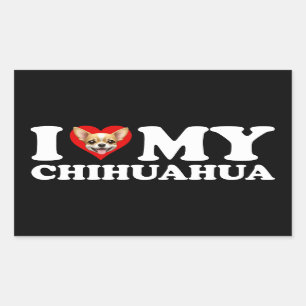 Adesivo Retangular I Love (Heart) My Chihuahua