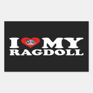 Adesivo Retangular I Love (Heart) My Ragdoll