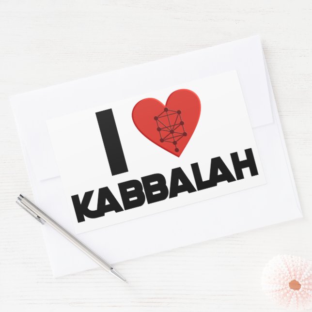 Adesivo Retangular I love Kabbalah (Envelope)