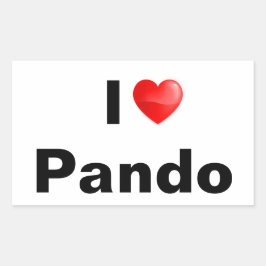 Adesivo Retangular I love Pando