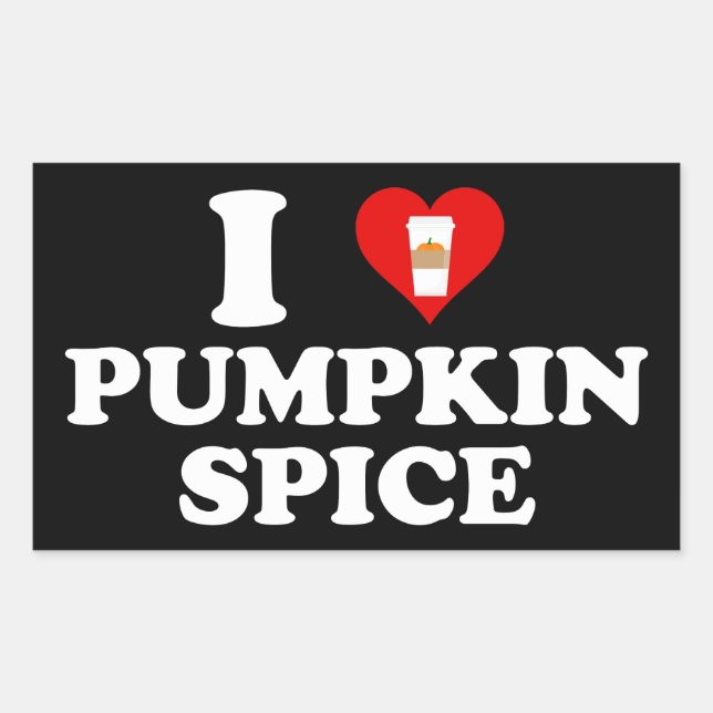 Adesivo Retangular I Love Pumpkin Spice (Frente)