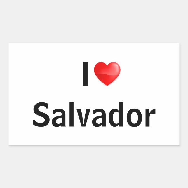 Adesivo Retangular I love Salvador (Frente)