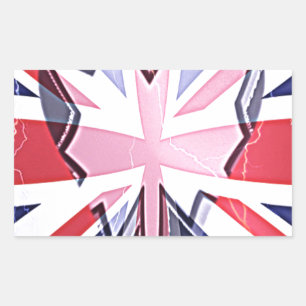 Adesivo Retangular "I Love UK" Art Impressão