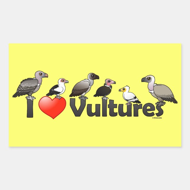 Adesivo Retangular I Love Vultures (África) (Frente)