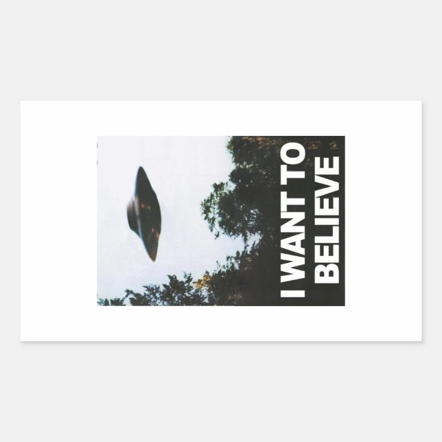 Adesivo Retangular I want to believe (Frente)