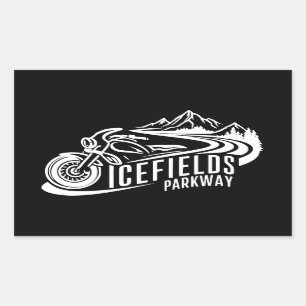 Adesivo Retangular Icefields Parkway Alberta Canada Motorcycle