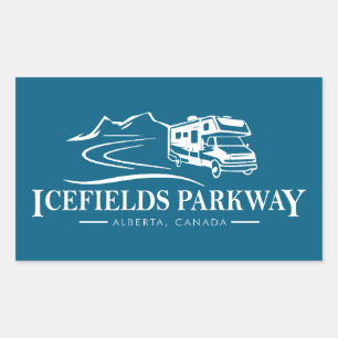 Adesivo Retangular Icefields Parkway Alberta Recreacional Veículo