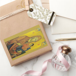 Adesivo Retangular Ícone do Impressão Foto da Virgem Maria