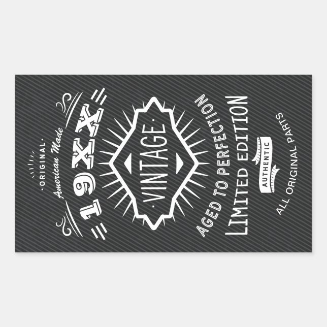 Adesivo Retangular Idade da Bolsa mensageifesta de aniversario elegan (Frente)