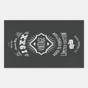 Adesivo Retangular Idade da Bolsa mensageifesta de aniversario elegan