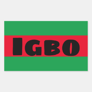 Adesivo Retangular Igbo Verde e Vermelho