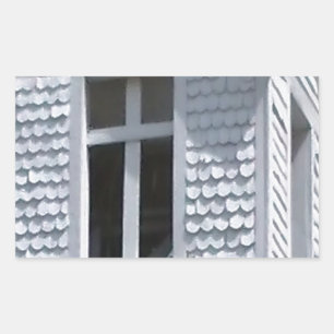 Adesivo Retangular igreja branca nas montanhas