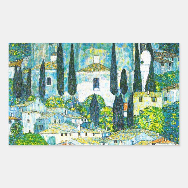 Adesivo Retangular Igreja de Cassone Gustav Klimt (Frente)