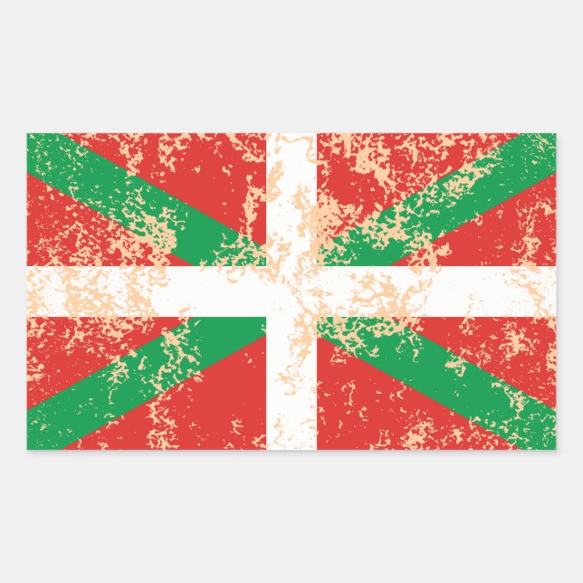 Adesivo Retangular Ikurriña desgastada (Frente)