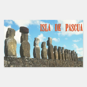 Adesivo Retangular Ilha de Páscoa (Rapa Nui) o Chile
