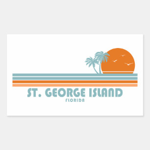 Adesivo Retangular Ilha St. George Flórida Sol Palmeiras
