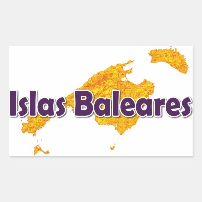 Adesivo Retangular Ilhas Baleares (Frente)