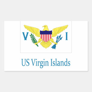 Adesivo Retangular Ilhas Virgens Americanas