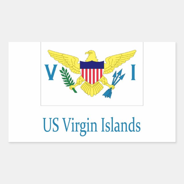 Adesivo Retangular Ilhas Virgens Americanas (Frente)
