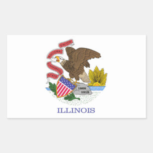 Adesivo Retangular Illinois Flag