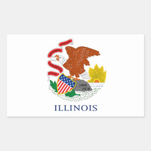 Adesivo Retangular Illinois Flag